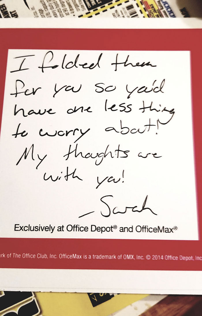 Office Depot Employee Folded The Programs For My Grandpa's Celebration Of Life Service