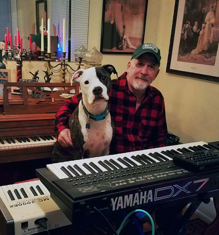 My Dad Just Got A Facebook Account Then Asked Me To Take A Pic With His "Granddog" For His Profile