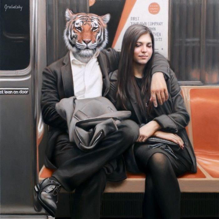 Subway-People-Animal-Heads-Paintings-Matthew-Grabelsky
