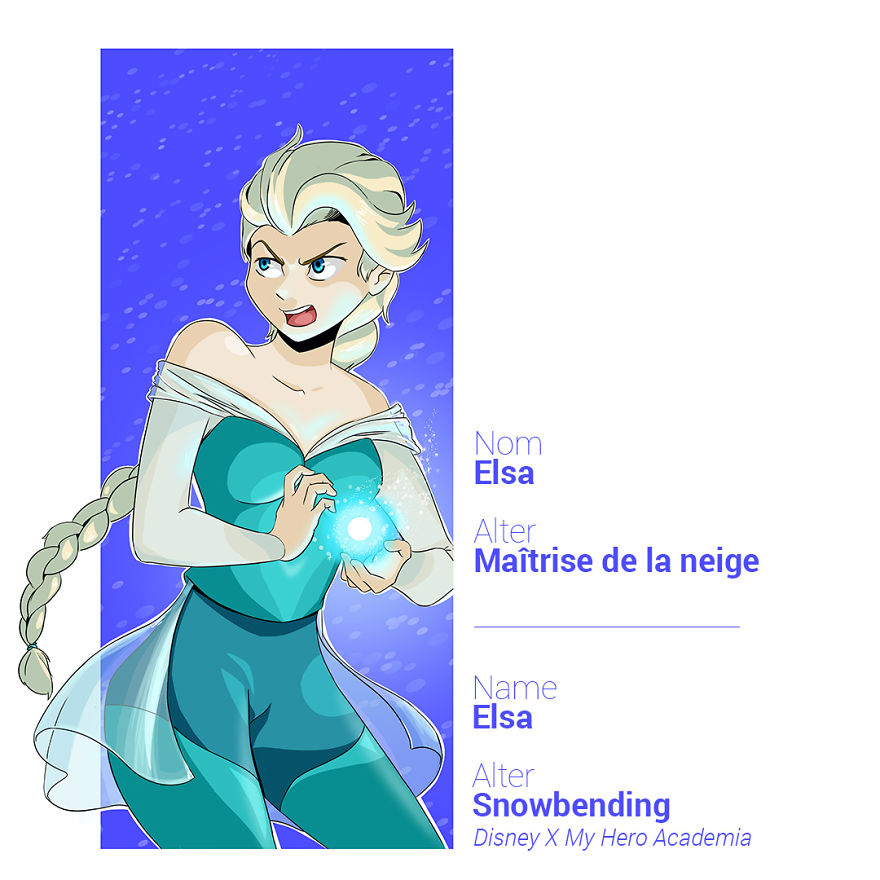 I Made 12 Disney Princesses With A Superpower, Inspired By My Hero Academia