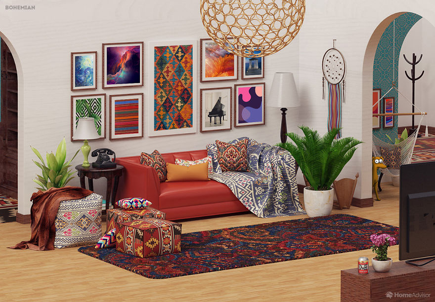 Here’s How The Simpsons Living Room Might Look If They Changed The Style