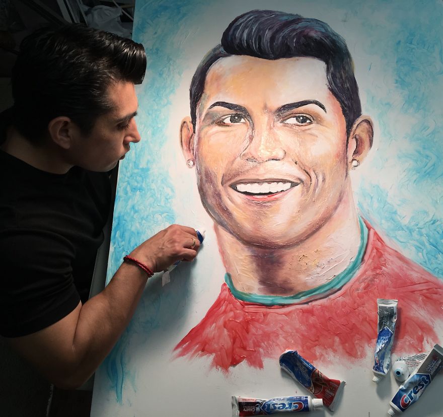 Amazing World Cup Players Portraits Made Completely With Toothpaste Amazing World Cup Players Portraits Made Completely With Toothpaste