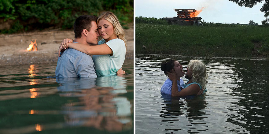 10+ Photos Of Bridal Party's Hilarious Attempt To Recreate Couple's Engagement Photos!