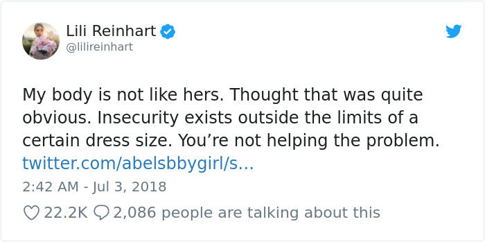 Bullies Told This Actress She Can't Feel Insecure Because 'She's Skinny', So She Delivers A Perfect Clapback