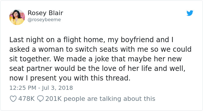 Woman Live-Tweets Two Complete Strangers Flirting On A Plane, Doesn't Expect It Would Escalate Like This Woman Live-Tweets Two Complete Strangers Flirting On A Plane, Doesn't Expect It Would Escalate Like This