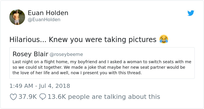 Woman Live-Tweets Two Complete Strangers Flirting On A Plane, Doesn't Expect It Would Escalate Like This