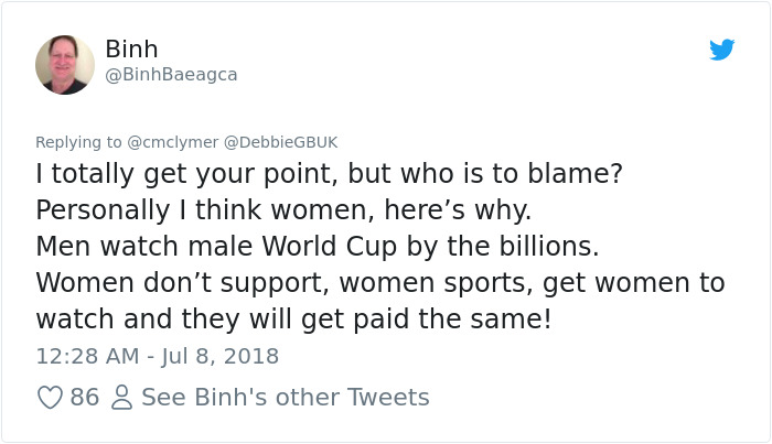 Feminist Accuses FIFA Of Sexism For Paying Men 8x More Than Women In World Cup, Gets Shut Down In Best Way Feminist Accuses FIFA Of Sexism For Paying Men 8x More Than Women In World Cup, Gets Shut Down In Best Way