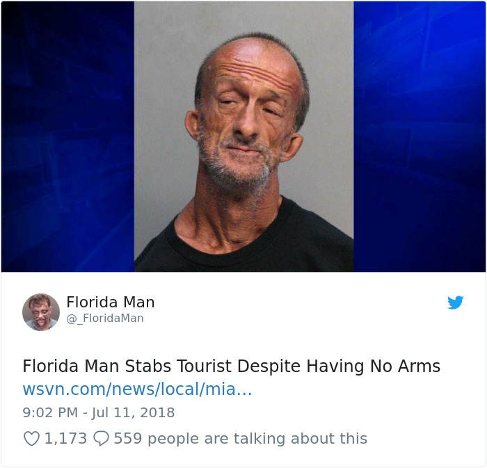 Mugshot of a Florida man involved in a bizarre headline incident.