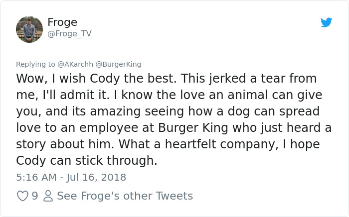 Sick Dog Get His Dream Fullfilled By Burger King After They Offer Free Burgers For The Rest Of His Life Sick Dog Get His Dream Fullfilled By Burger King After They Offer Free Burgers For The Rest Of His Life