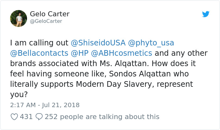 This Beauty Blogger's 'Slavery' Comments Backfired In The Way That Will Hurt Her The Most This Beauty Blogger's 'Slavery' Comments Backfired In The Way That Will Hurt Her The Most