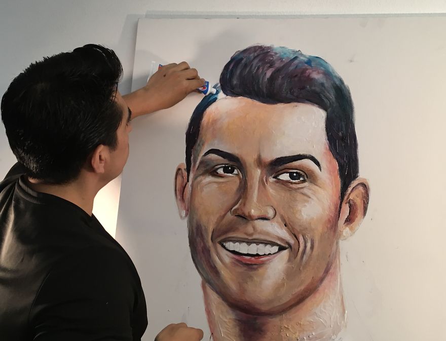 Amazing World Cup Players Portraits Made Completely With Toothpaste