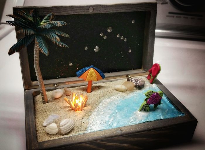 Diy Beach Scene W/ Fire!