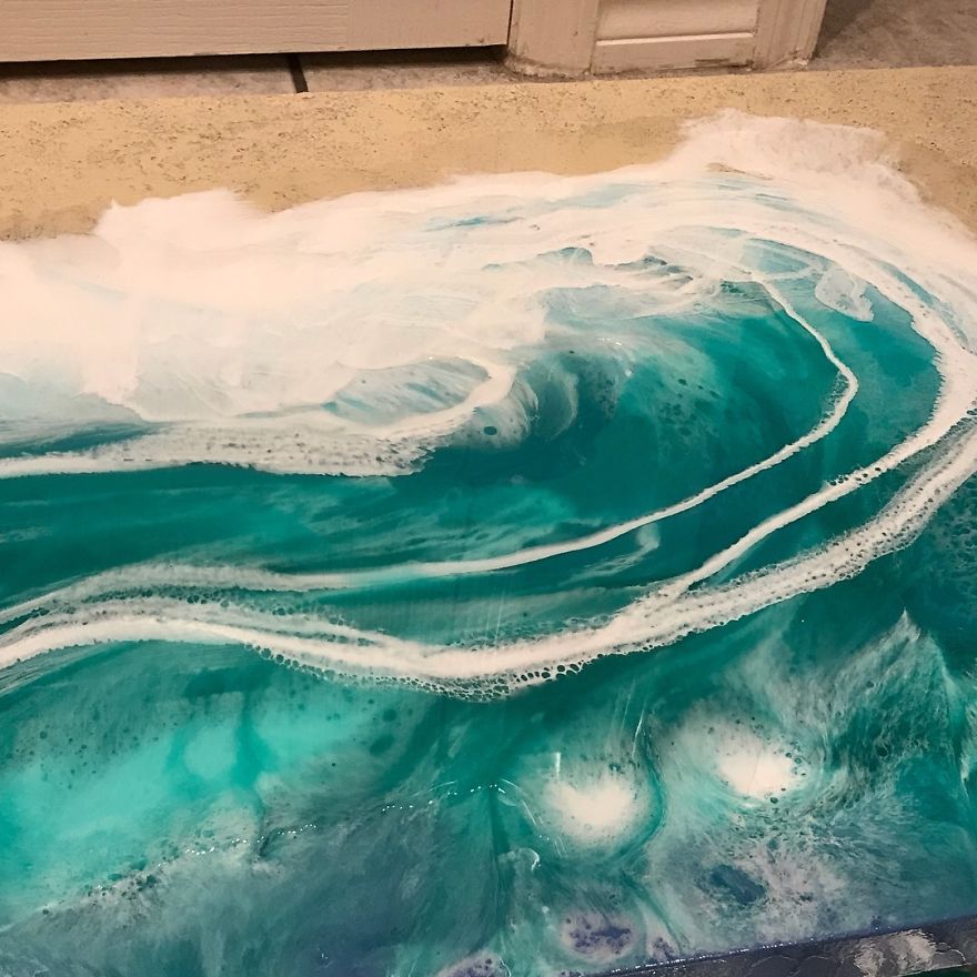 I Am An Abstract Resin Artist From Florida Who Specializes In Wave And Beach Paintings