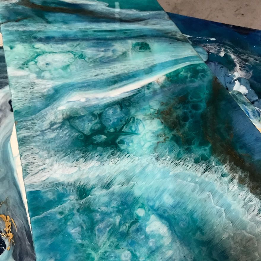 I Am An Abstract Resin Artist From Florida Who Specializes In Wave And Beach Paintings I Am An Abstract Resin Artist From Florida Who Specializes In Wave And Beach Paintings