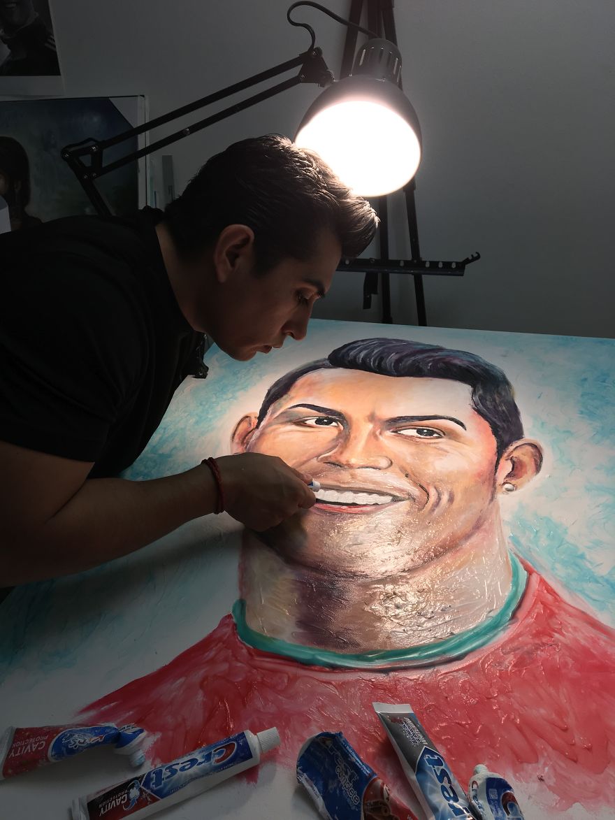 Amazing World Cup Players Portraits Made Completely With Toothpaste