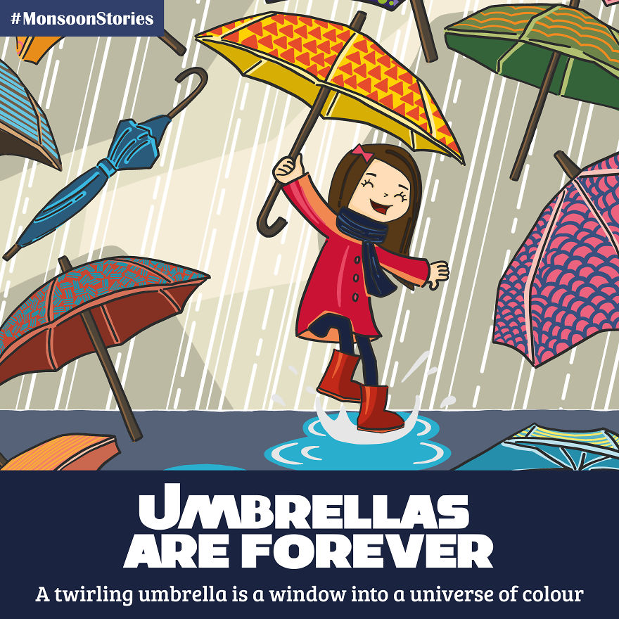 This Monsoon Season, I Created Illustrations Stories By Linking Bollywood And Hollywood Movie Titles