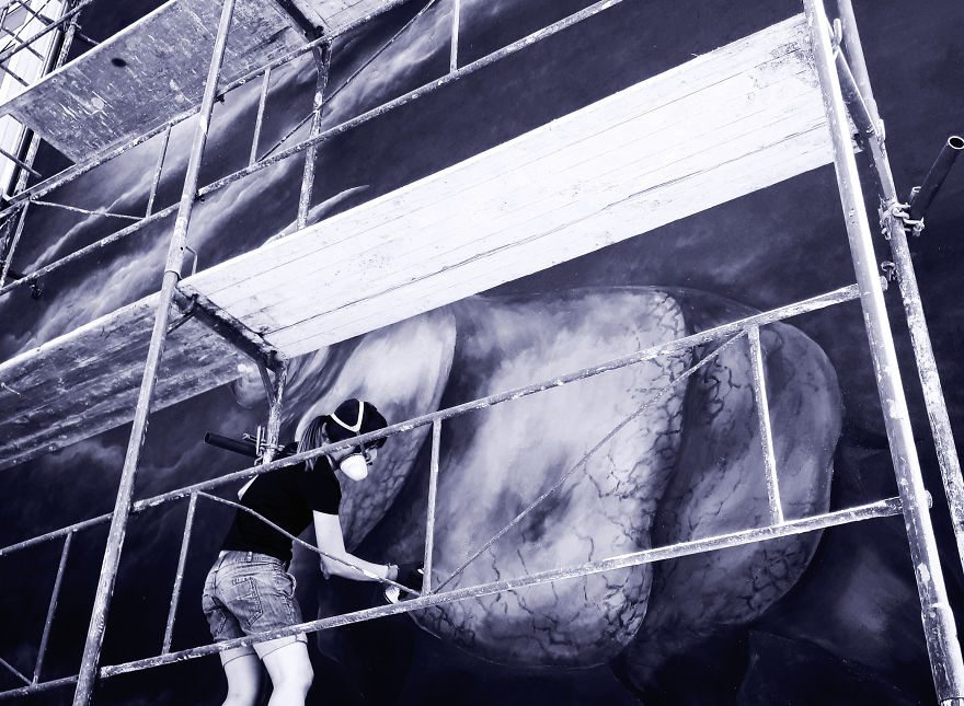 Tribute Mural For Sudan- The Last Male Northern White Rhino By Paula Duță & The Orion At Sisaf 2018