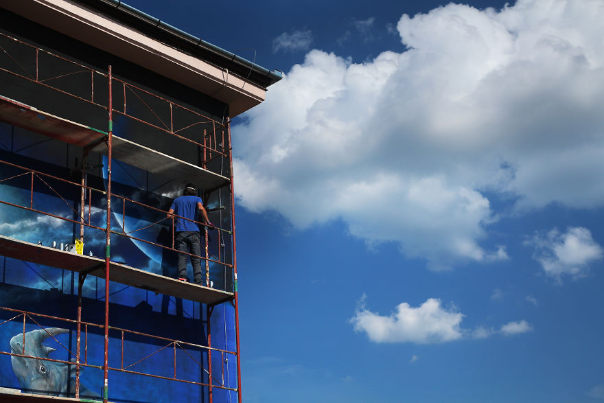 Tribute Mural For Sudan- The Last Male Northern White Rhino By Paula Duță & The Orion At Sisaf 2018