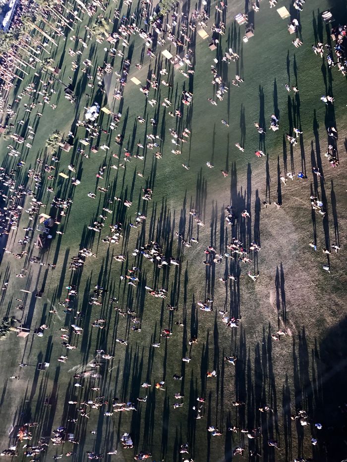 Peoples Shadows Seen From A Ferris Wheel