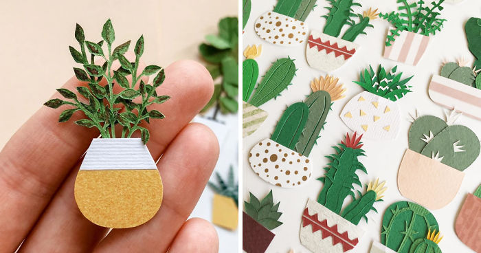 Russian Artist Creates Intricate Paper Plants Without Using Scissors