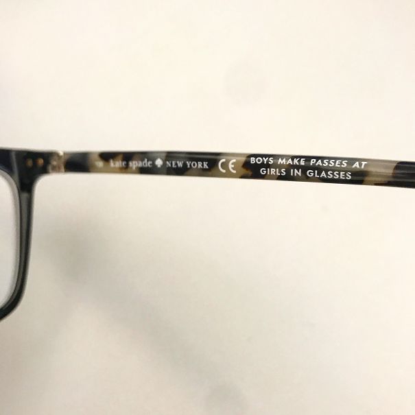 My New Glasses Have A Cute Little Message