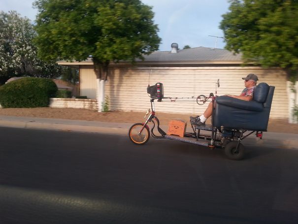 Saw This Guy "Driving" In My Neighborhood