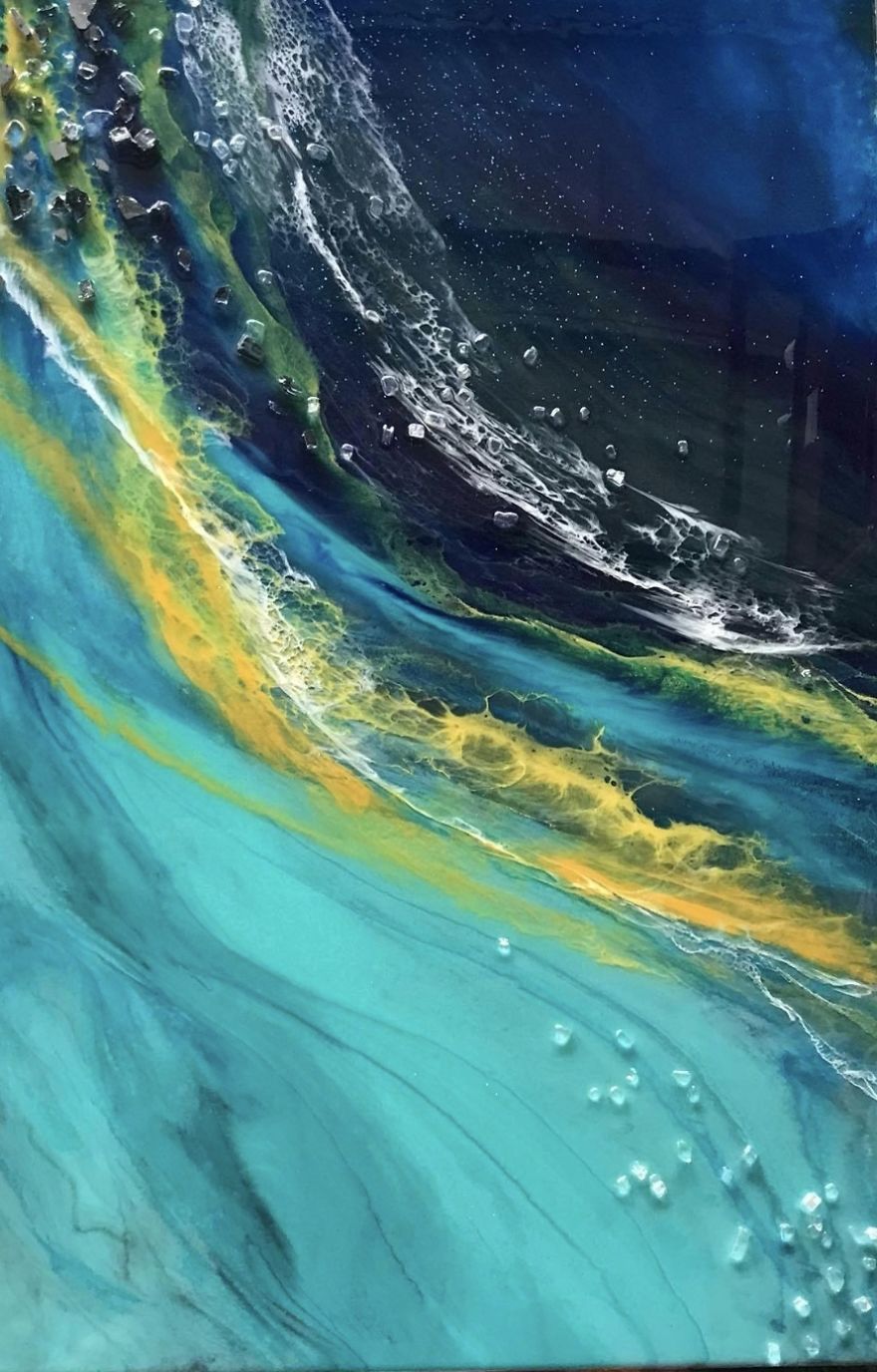I Am An Abstract Resin Artist From Florida Who Specializes In Wave And Beach Paintings