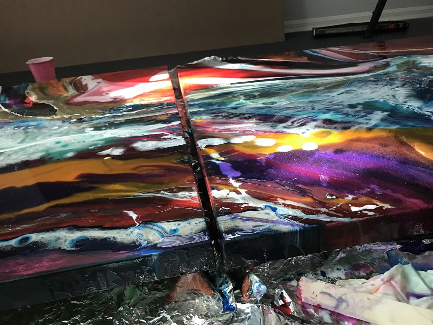 I Am An Abstract Resin Artist From Florida Who Specializes In Wave And Beach Paintings