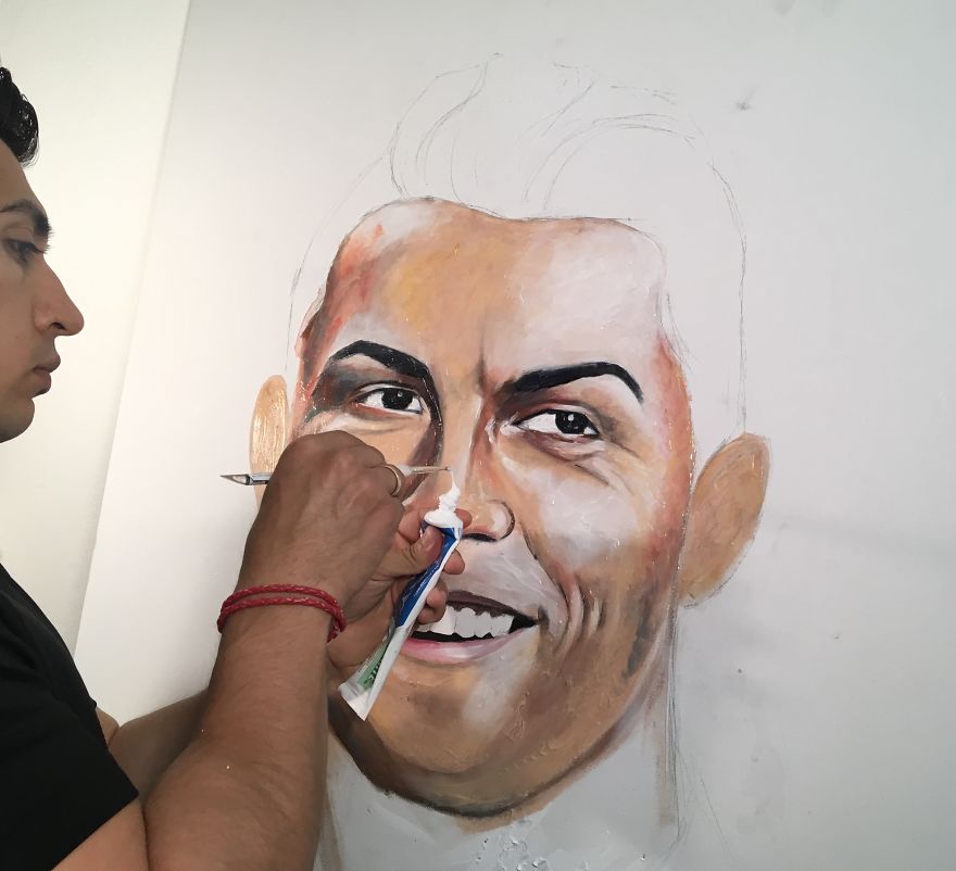 Amazing World Cup Players Portraits Made Completely With Toothpaste