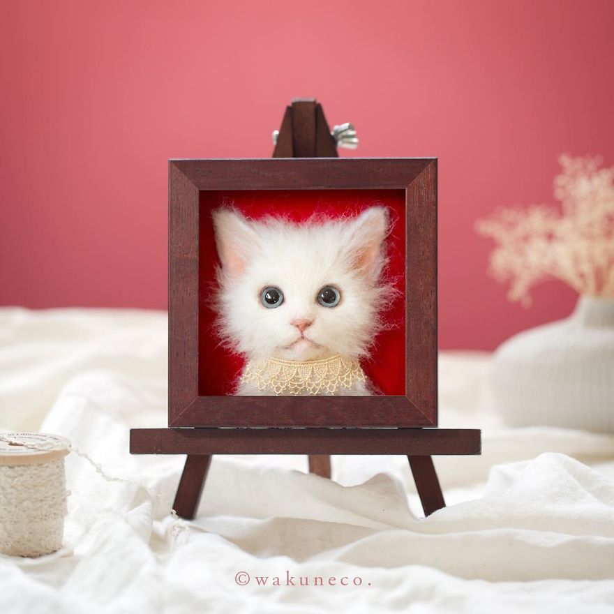 Japanese Artist Makes Realistic 3D Cat Portraits Out Of Felted Wool, And The Result Is Too Purrfect