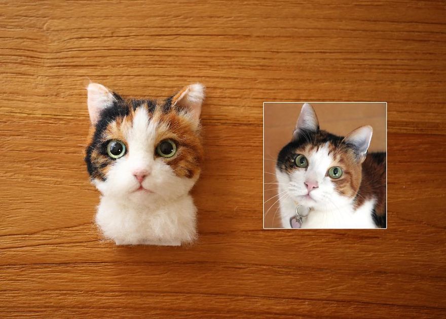 Japanese Artist Makes Realistic 3D Cat Portraits Out Of Felted Wool, And The Result Is Too Purrfect Japanese Artist Makes Realistic 3D Cat Portraits Out Of Felted Wool, And The Result Is Too Purrfect