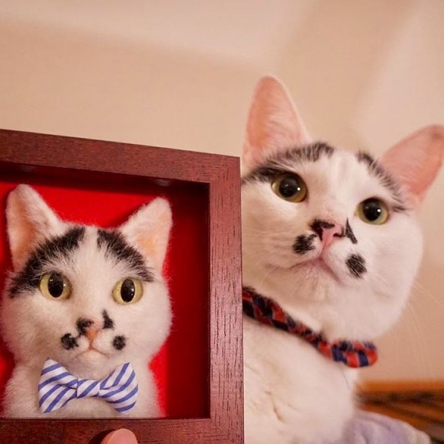 Japanese Artist Makes Realistic 3D Cat Portraits Out Of Felted Wool, And The Result Is Too Purrfect