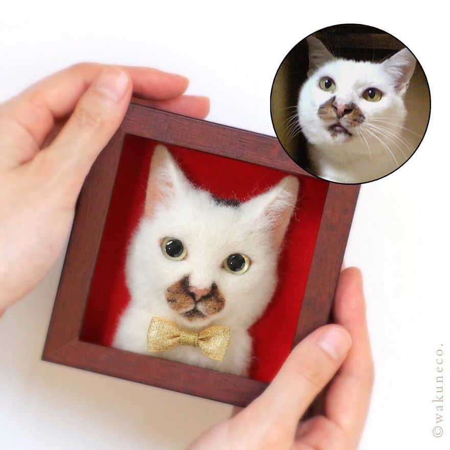 Japanese Artist Makes Realistic 3D Cat Portraits Out Of Felted Wool, And The Result Is Too Purrfect