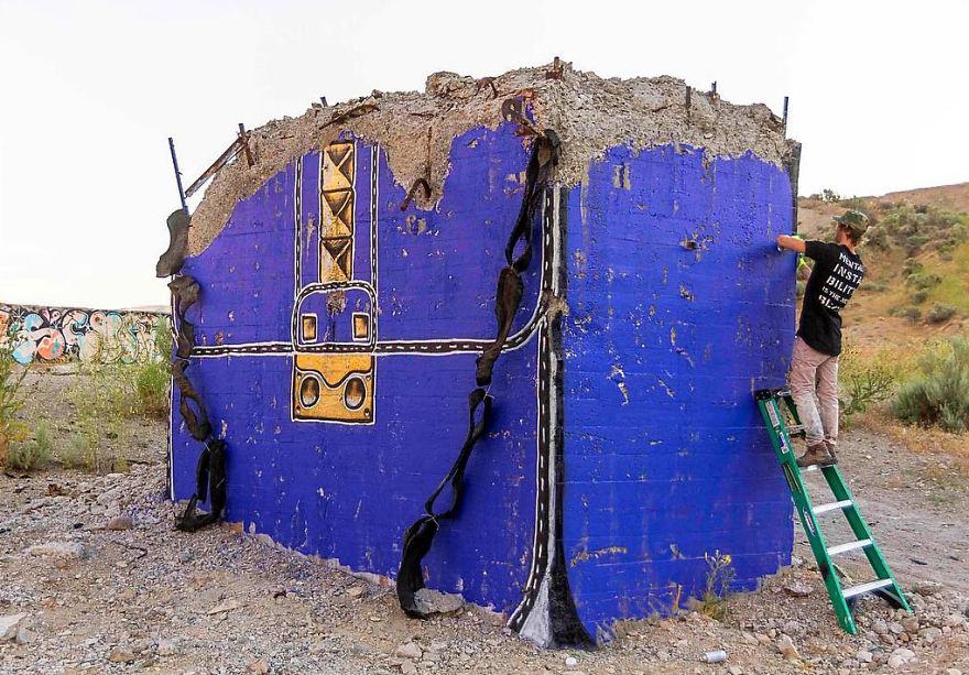 Street Artist Creates ‘Valley Of Secret Values’ By Transforming Crumbling Concrete Structures Into Designer Bags Street Artist Creates ‘Valley Of Secret Values’ By Transforming Crumbling Concrete Structures Into Designer Bags