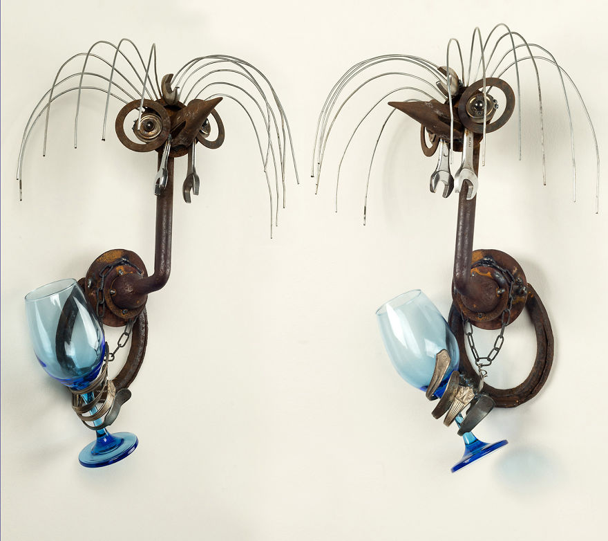 I Use Rusty Objects To Make A Brood Of "Wine Chicks"