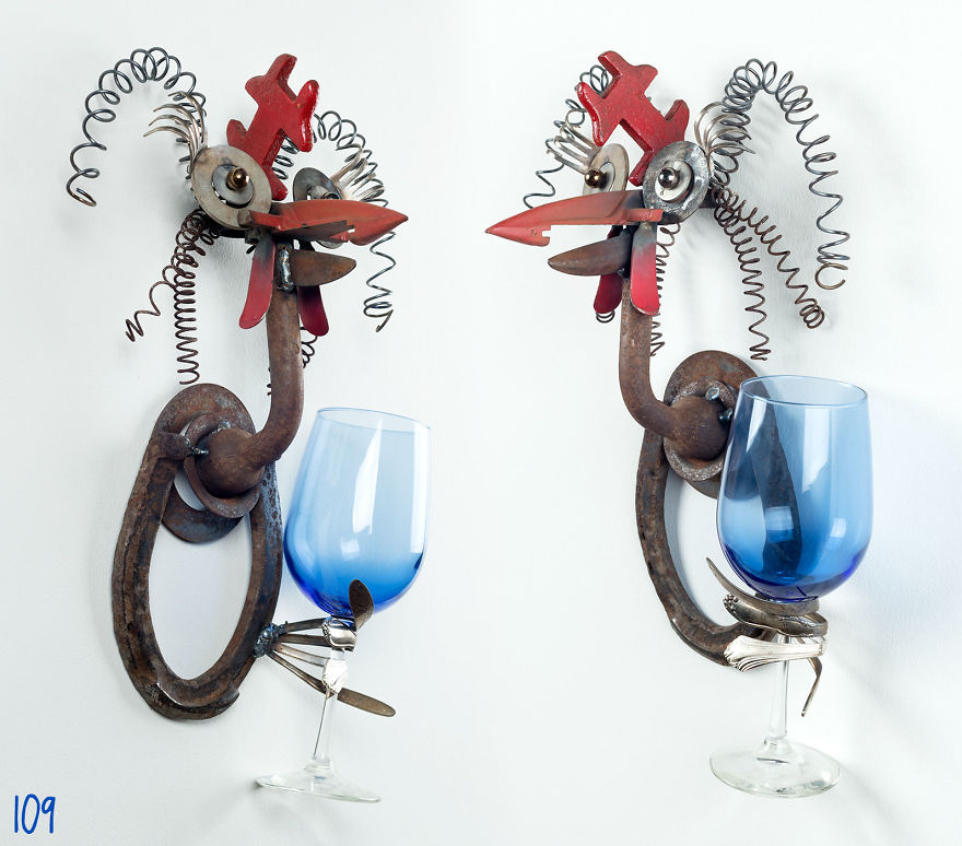 I Use Rusty Objects To Make A Brood Of "Wine Chicks"