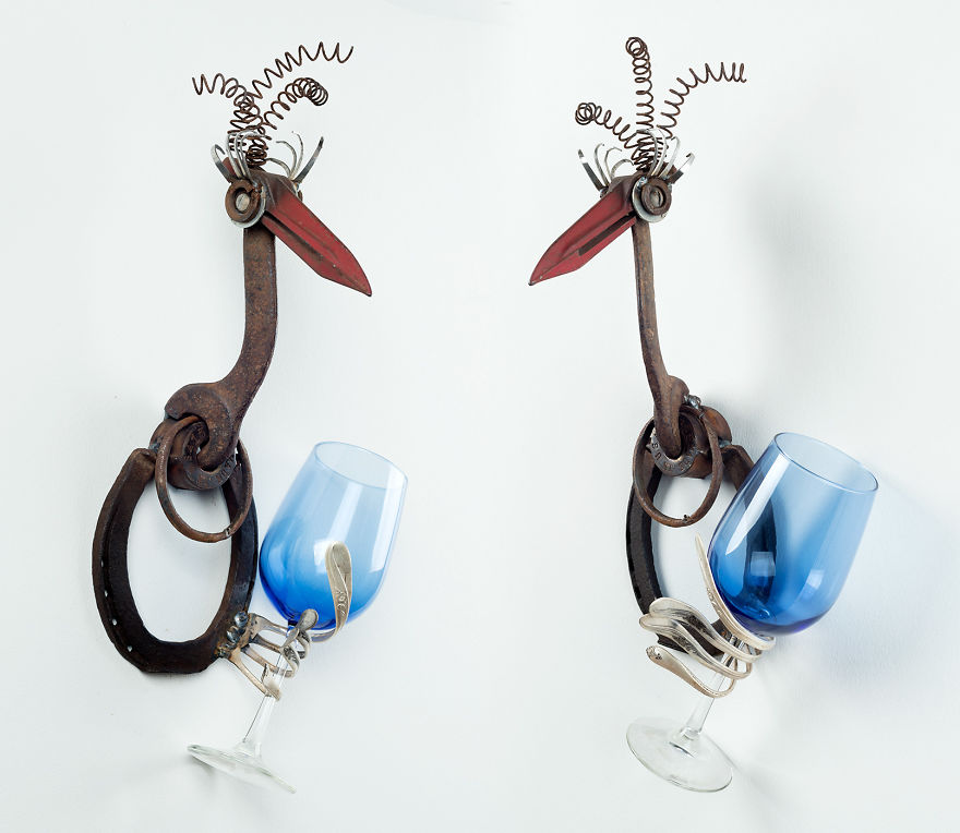 I Use Rusty Objects To Make A Brood Of "Wine Chicks"