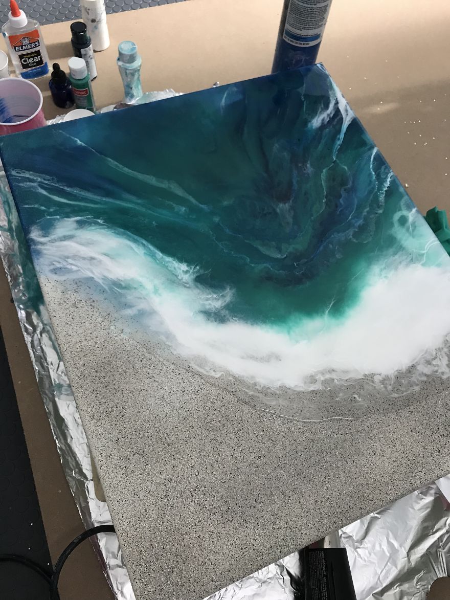 I Am An Abstract Resin Artist From Florida Who Specializes In Wave And Beach Paintings I Am An Abstract Resin Artist From Florida Who Specializes In Wave And Beach Paintings