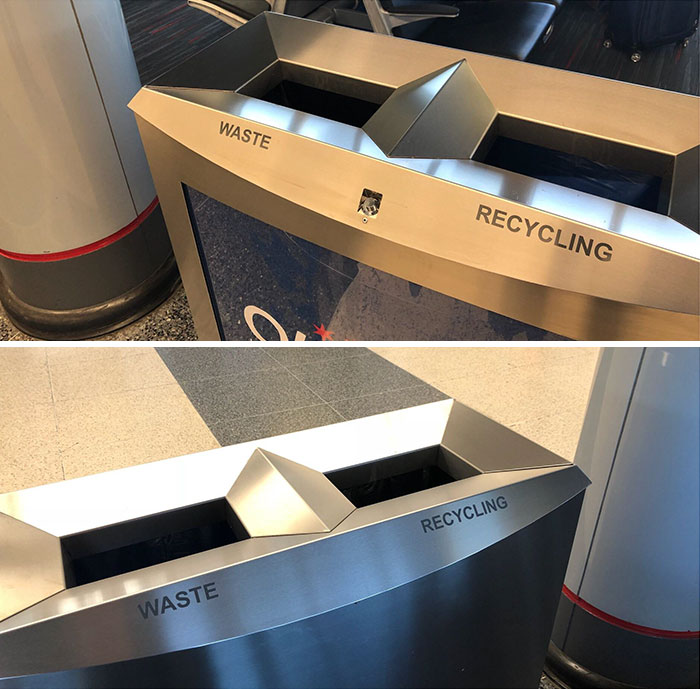 The Same Trash Can, From Opposite Sides