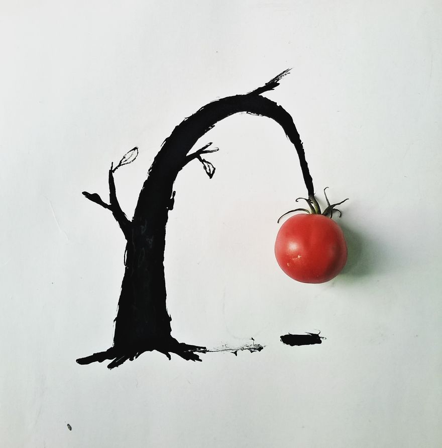 Lazy Art: I Look For Objects Lying Around To Complete My Illustrations