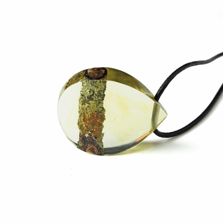 Wood, Resin, Opal Jewelry