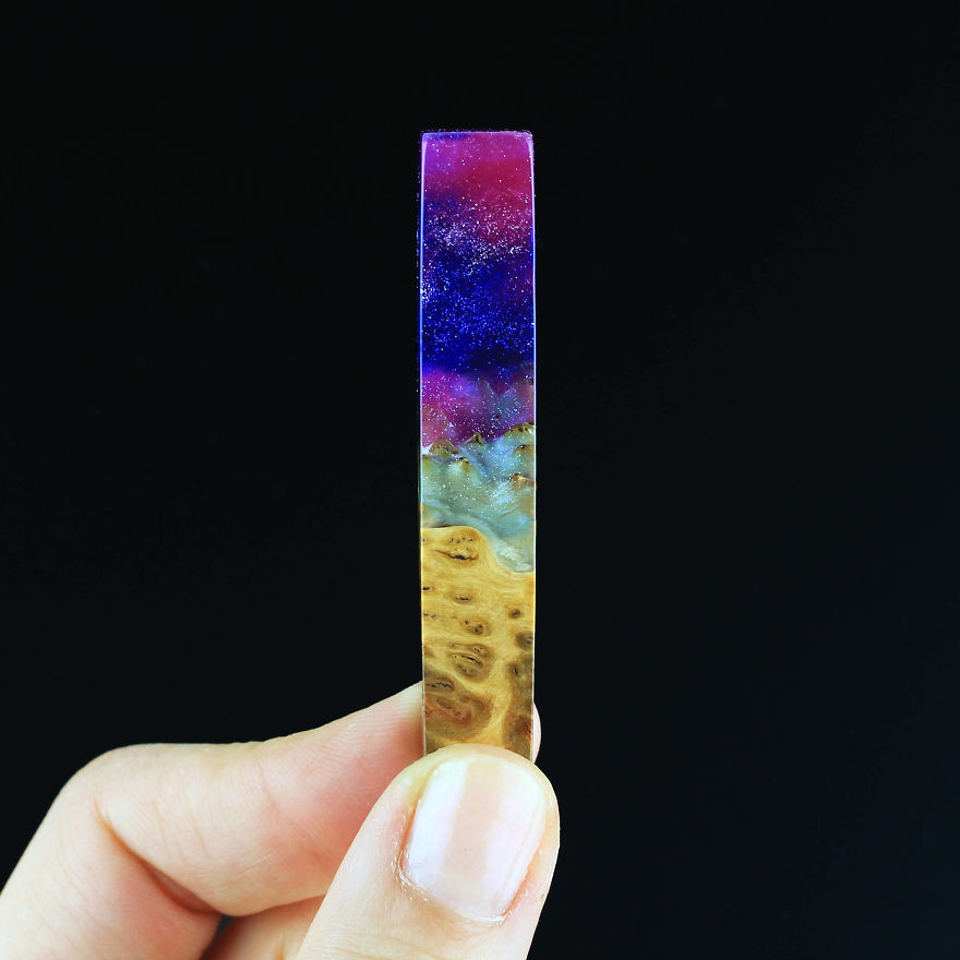 Wood, Resin, Opal Jewelry