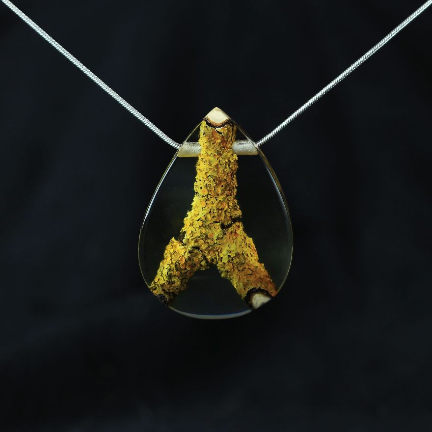 Wood, Resin, Opal Jewelry