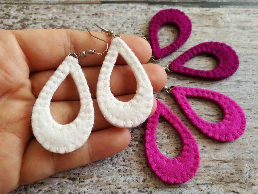 I Create Colorful And Lightweight Earrings From Wool Felt Fabric I Create Colorful And Lightweight Earrings From Wool Felt Fabric