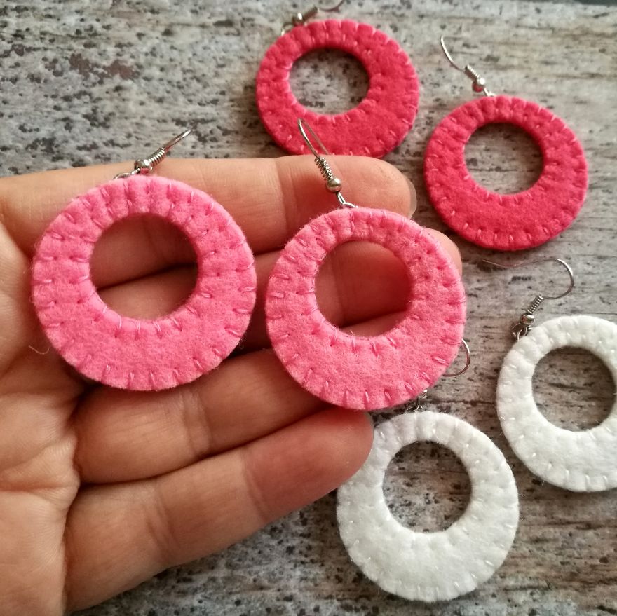 I Create Colorful And Lightweight Earrings From Wool Felt Fabric I Create Colorful And Lightweight Earrings From Wool Felt Fabric