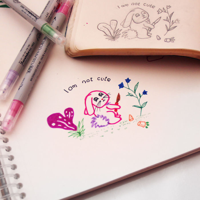 Artist Illustrates Cute But Psycho Things That You Should See