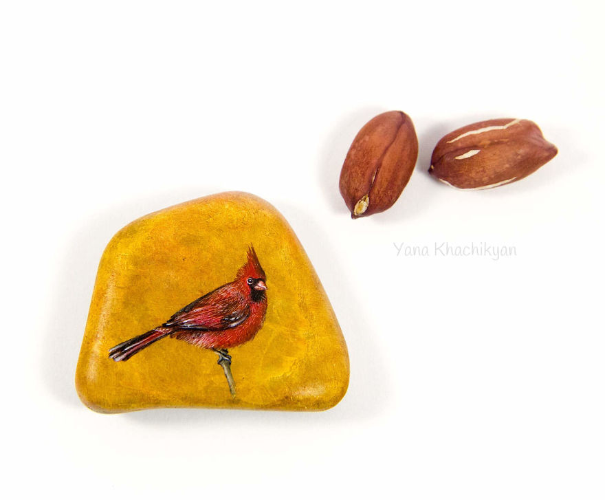 I Create Miniature Paintings On Stones And Other Surfaces