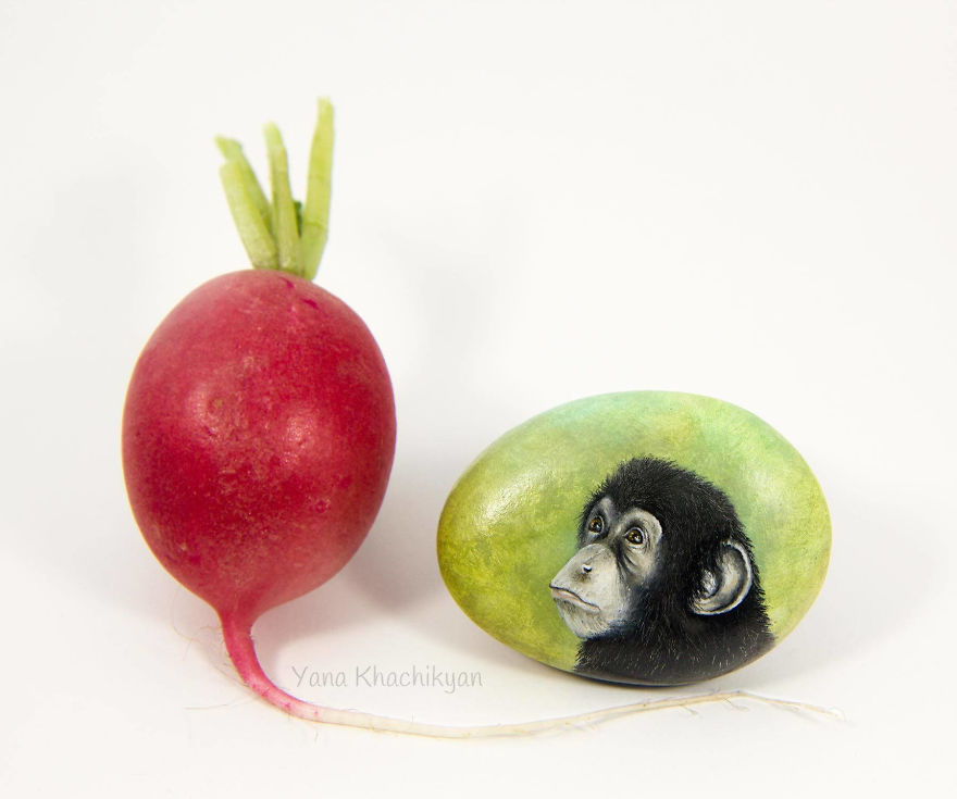 I Create Miniature Paintings On Stones And Other Surfaces