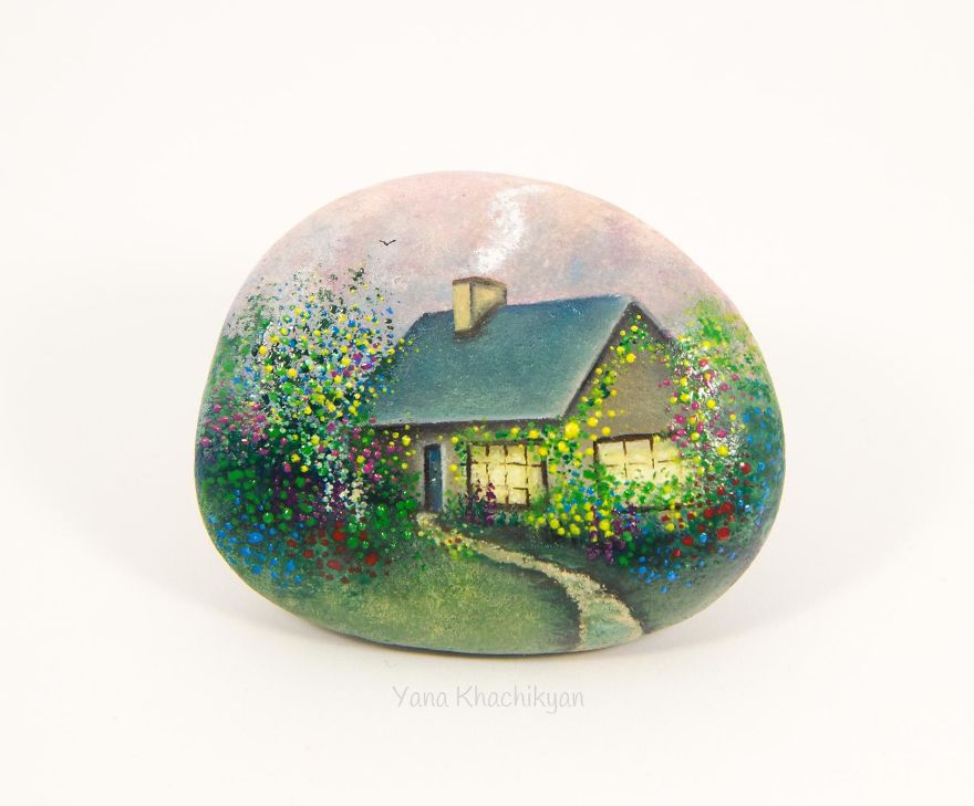 I Create Miniature Paintings On Stones And Other Surfaces