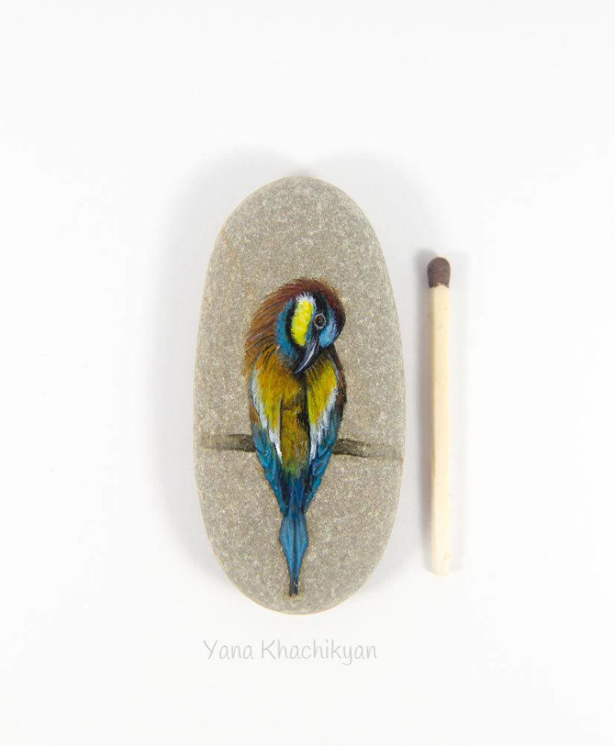 I Create Miniature Paintings On Stones And Other Surfaces